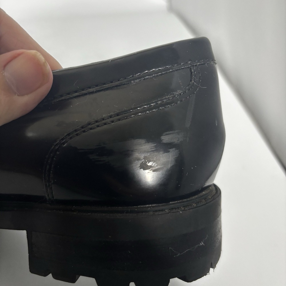 Nine West Maibel Black Patent Slip on Penny Loafer Lug Sol 7.5M Classic Academia - Picture 15 of 16